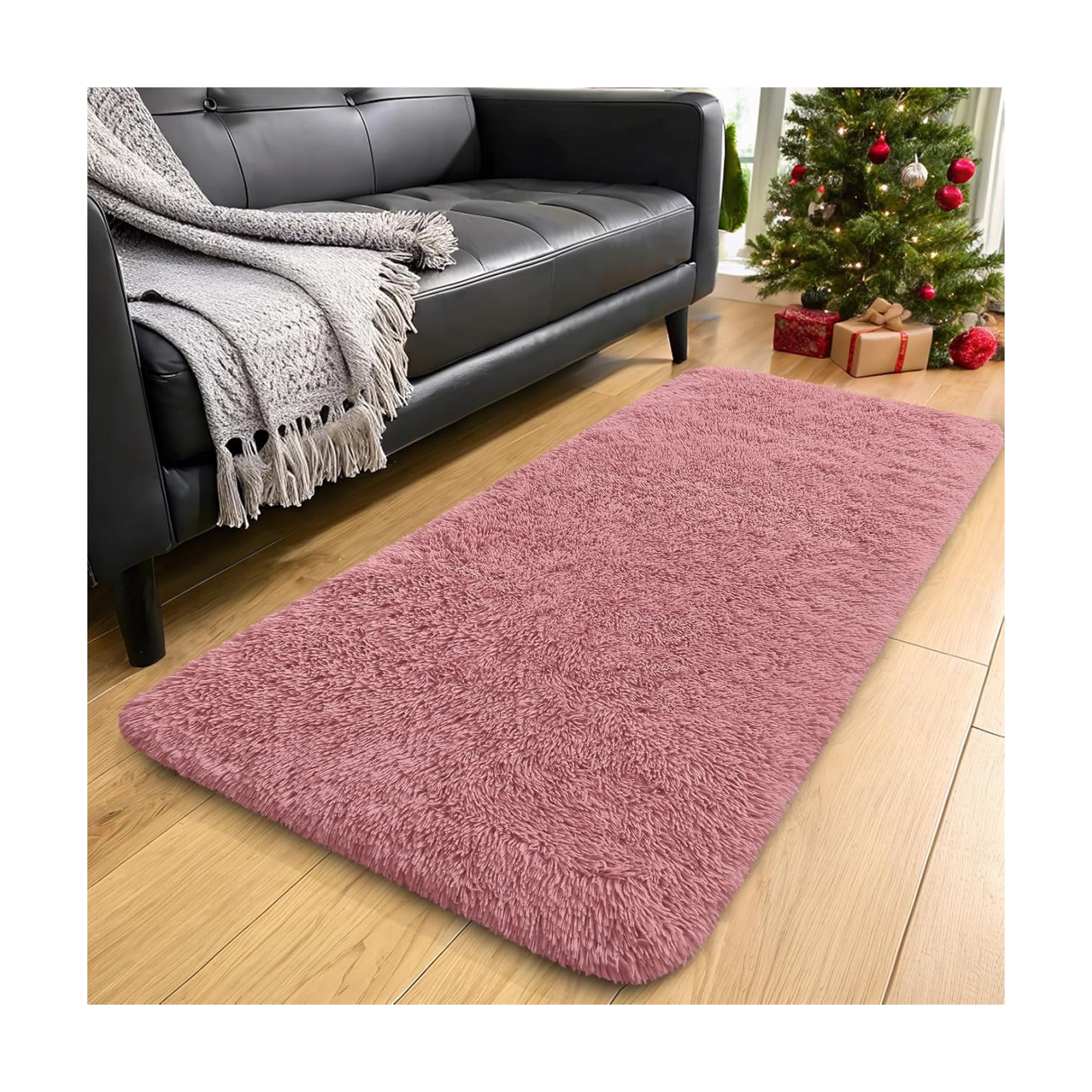 OLANLY 2x4 Machine Washable Runner Rugs for Hallway, Soft Fluffy Shaggy Bedside Rugs for Bedroom, Living Room, Indoor