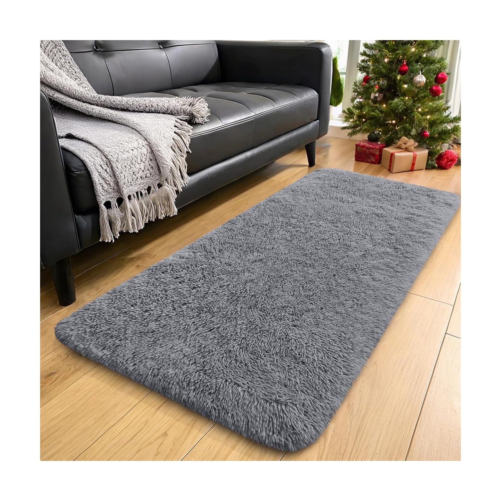 OLANLY 2x4 Machine Washable Runner Rugs for Hallway, Soft Fluffy Shaggy Bedside Rugs for Bedroom, Living Room, Indoor