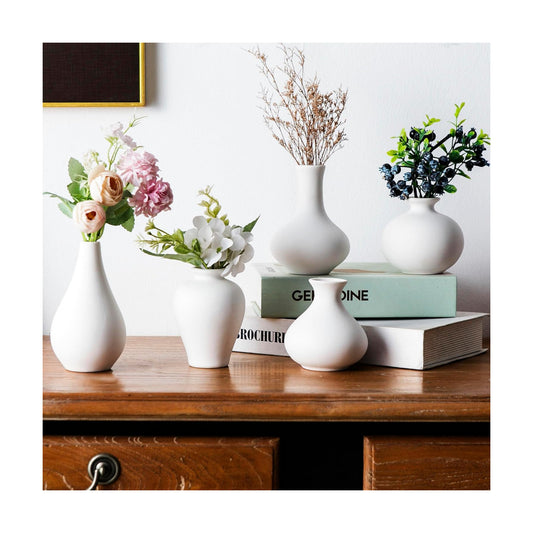Ceramic Small Vase / White / Set of 5