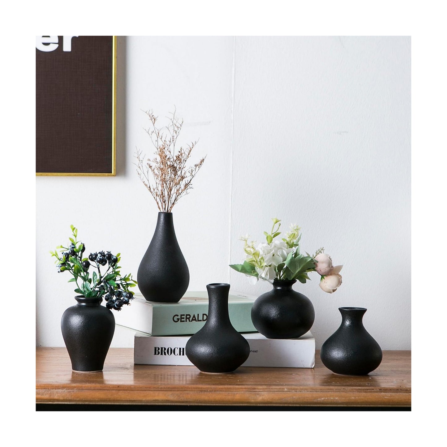 Ceramic Small Vase / Black / Set of 5
