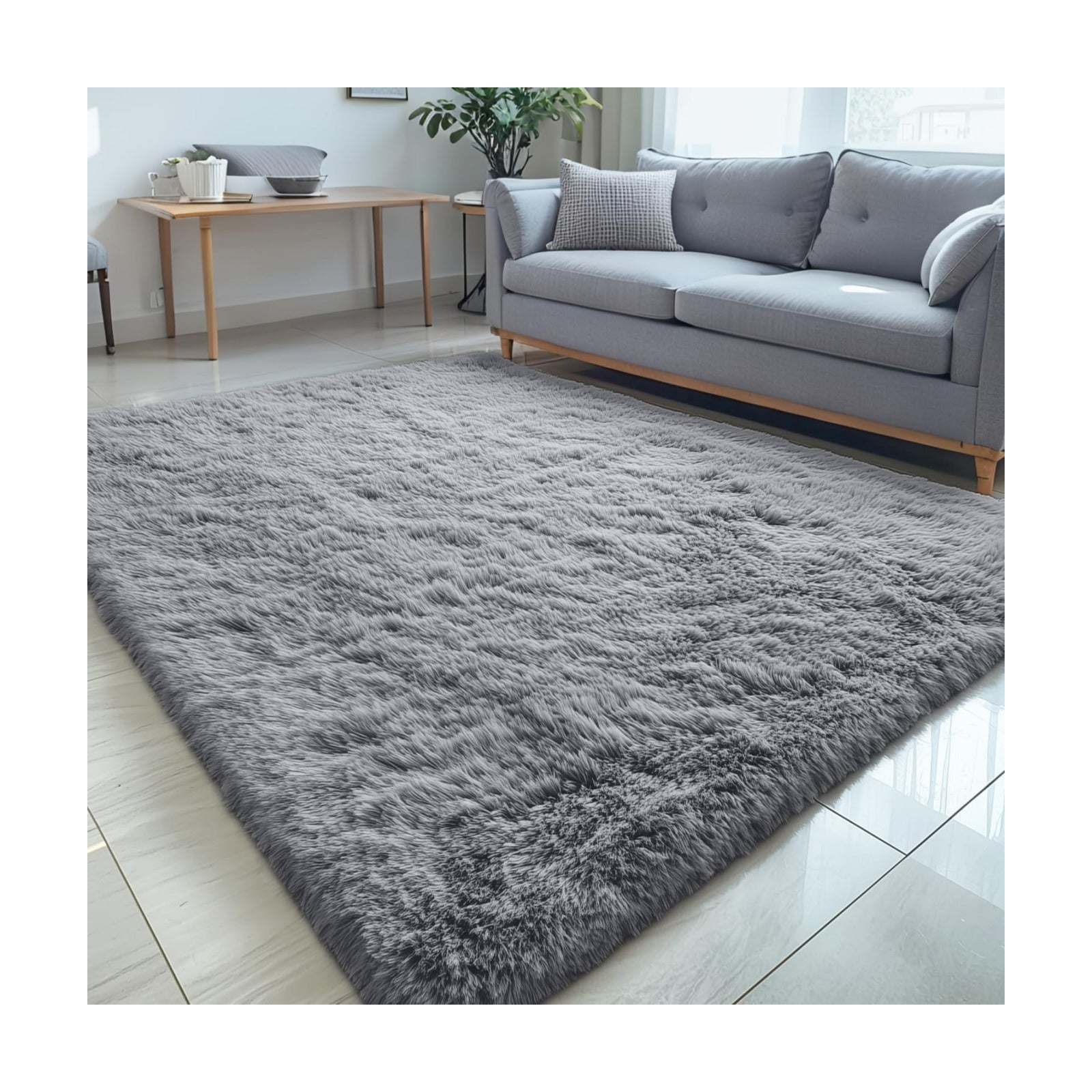 OLANLY 5x7 Machine Washable Large Area Rugs for Living Room, Bedroom, Soft Fluffy Shaggy Bedside Rug, Indoor Floor