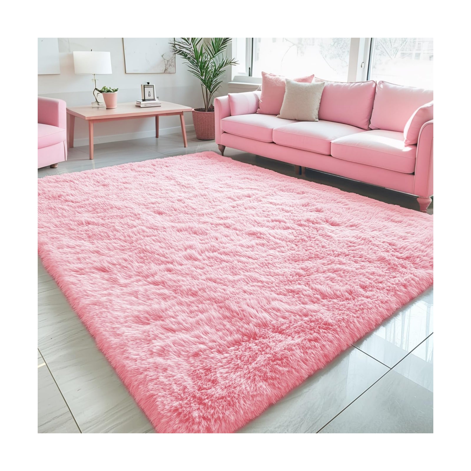 OLANLY 5x7 Machine Washable Large Area Rugs for Living Room, Bedroom, Soft Fluffy Shaggy Bedside Rug, Indoor Floor