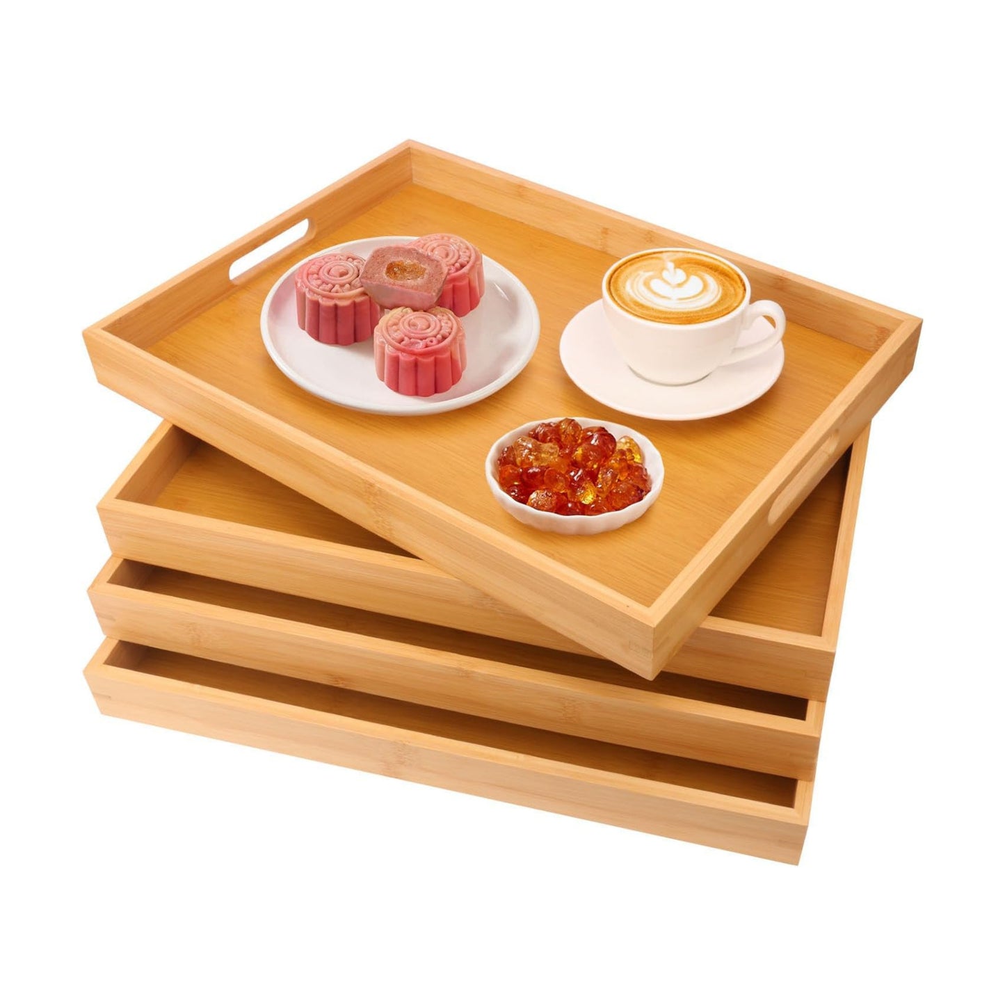 Wooden Dinner Tray / 18 x 13 / Set of 4