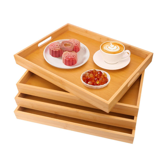 Wooden Dinner Tray / 18 x 13 / Set of 4
