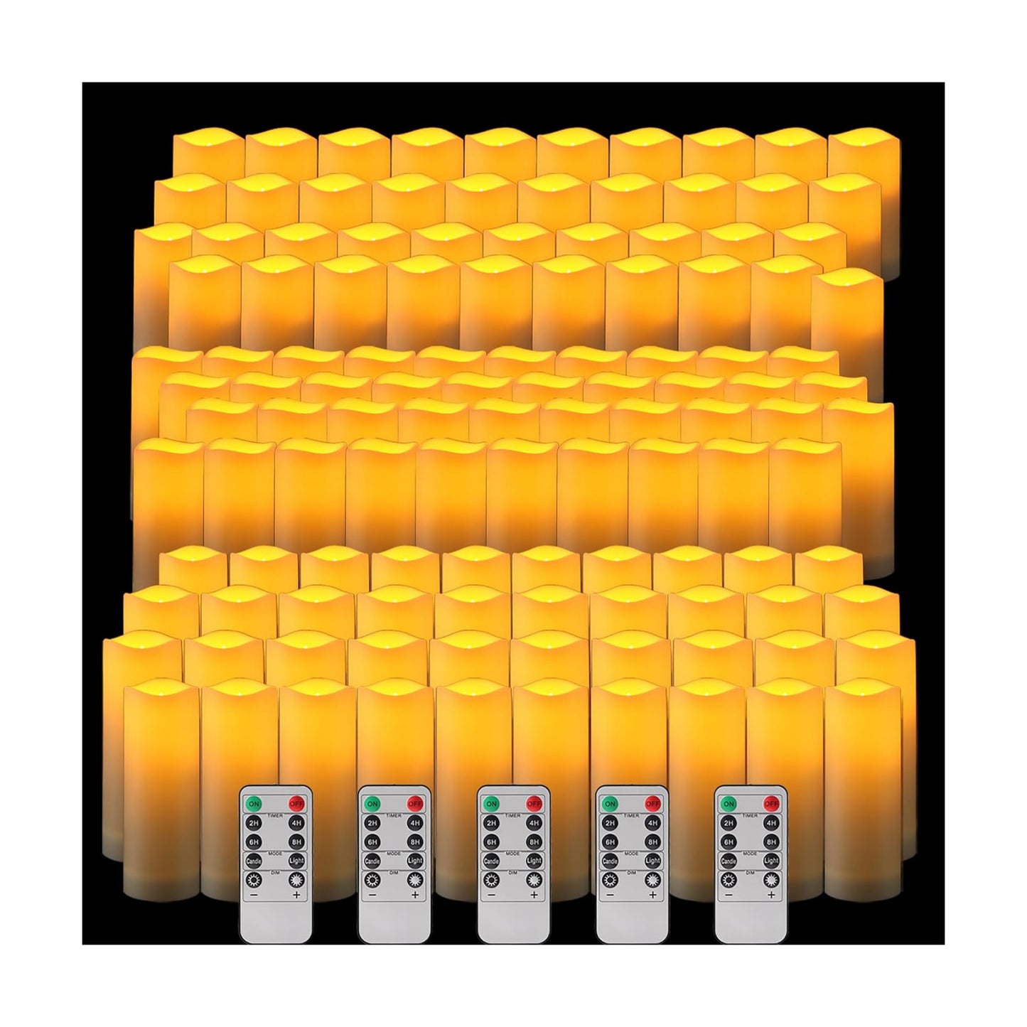 120 Pack Waterproof Outdoor Flameless Candles, Battery Operated Flickering LED Candles with Remote Control and Timer
