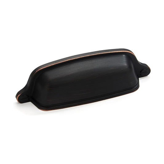 1/ Drawer Pulls Brushed Cabinet Cup / Cup Pulls 2-1/2 Inch Hole Center / Oil Rubbed Bronze / 2 Inch
