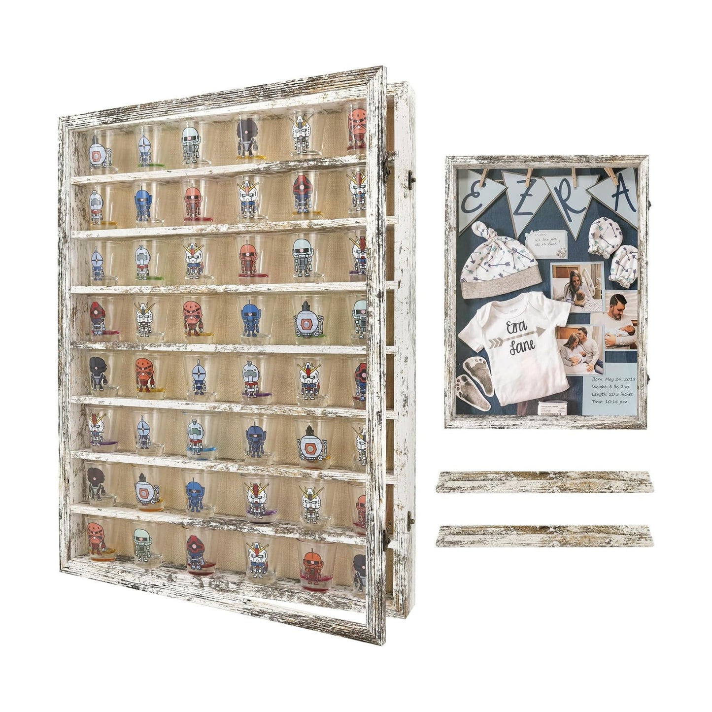 FramePro Shadow Box Frame Display Case 18x24 with Removable Shelves, Deep Memory Box Trinket Knick Knack Shelf Cabinet