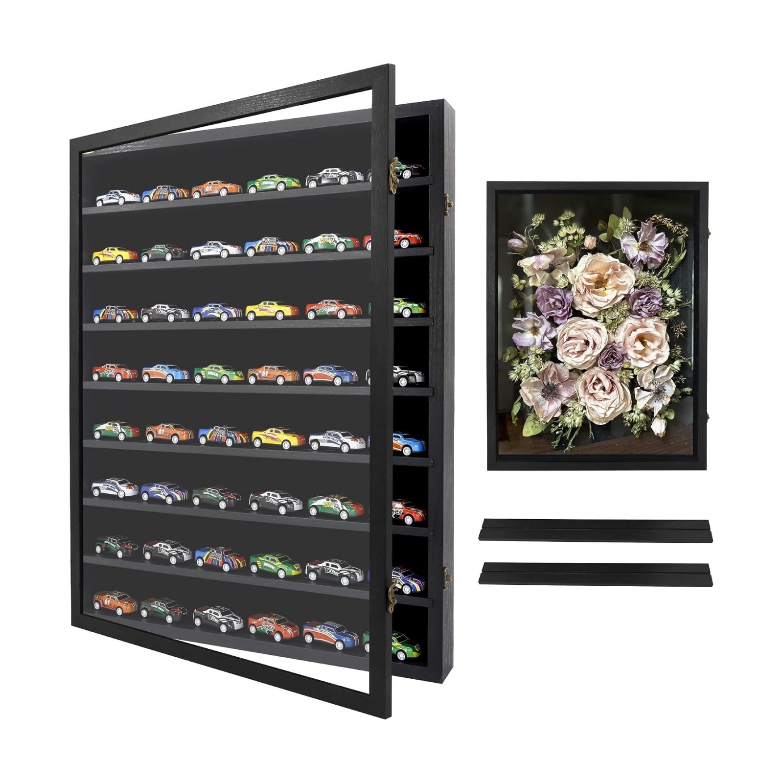 FramePro Shadow Box Frame Display Case 18x24 with Removable Shelves, Deep Memory Box Trinket Knick Knack Shelf Cabinet