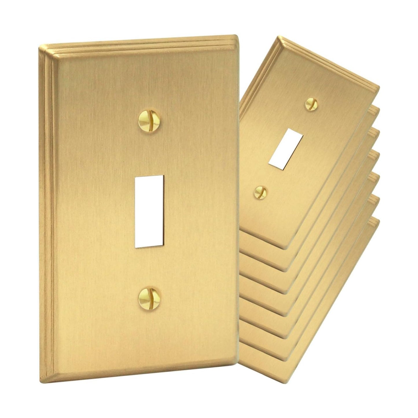 Rio Salto BRASS Toggle Light Switch Cover Plate Outlet Covers Single Toggle Switch Plate Flip Switch 1 Gang Brushed