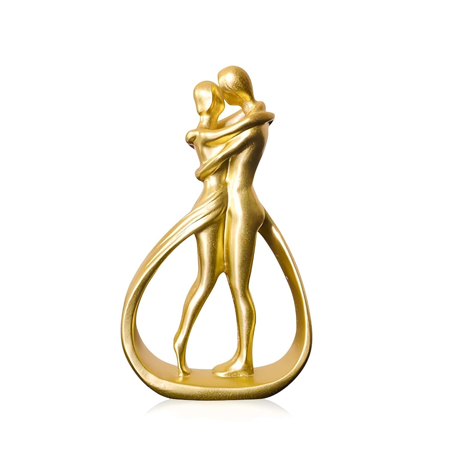 Nordic Love Couple Statue Valentine's Day Resin Golden Love / Golden Lovers Embrace / 5.2 Inch