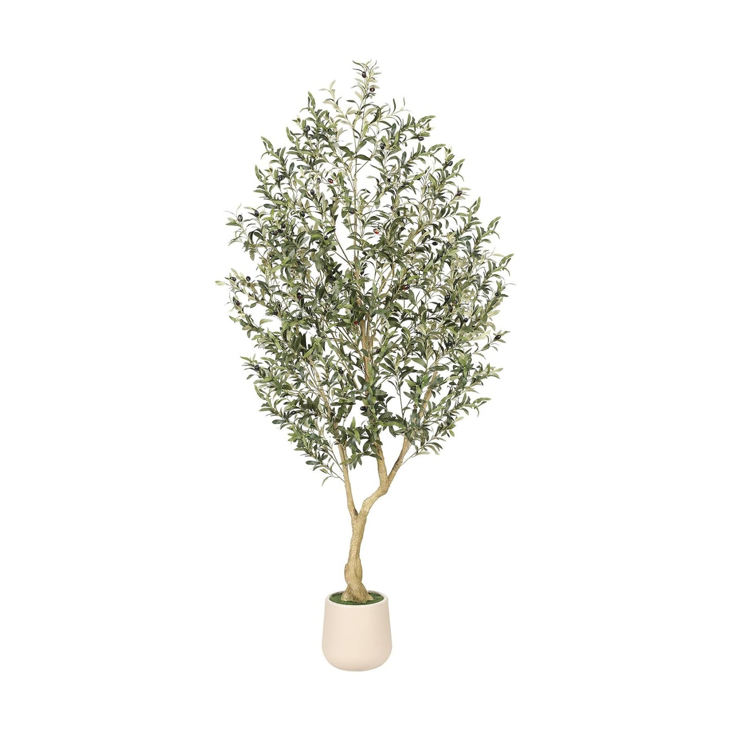 Realead 7ft Artificial Olive Tree with Tall Exquisite Planter