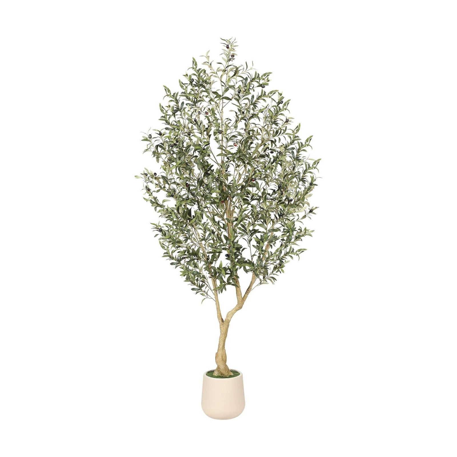 Realead 7ft Artificial Olive Tree with Tall Exquisite Planter
