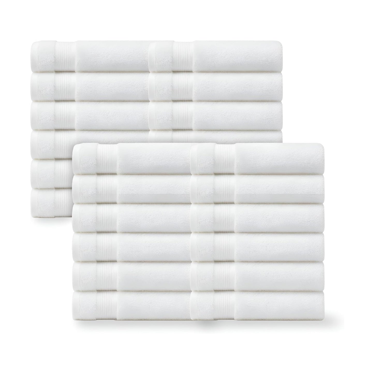 Linteum Textile Supply Premium 16x27 Inch White Hand Towel – 100% Cotton Zero Twist Towels | Absorbent, Quick Dry