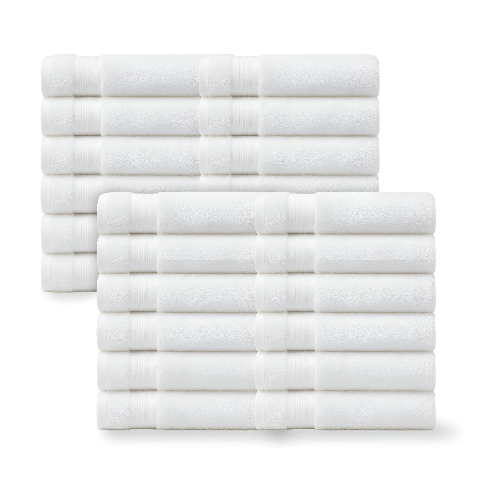 Linteum Textile Supply Premium 16x27 Inch White Hand Towel – 100% Cotton Zero Twist Towels | Absorbent, Quick Dry