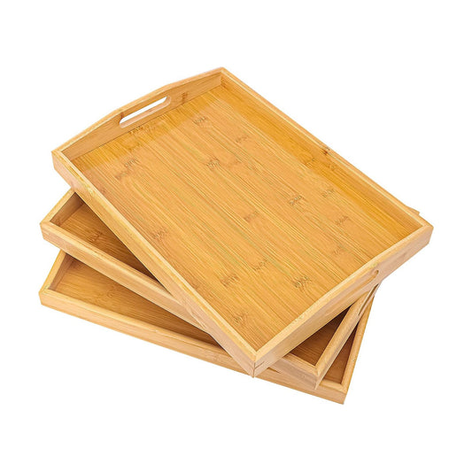 Wooden Serving Trays / 16 x 11.6 / Set of 3