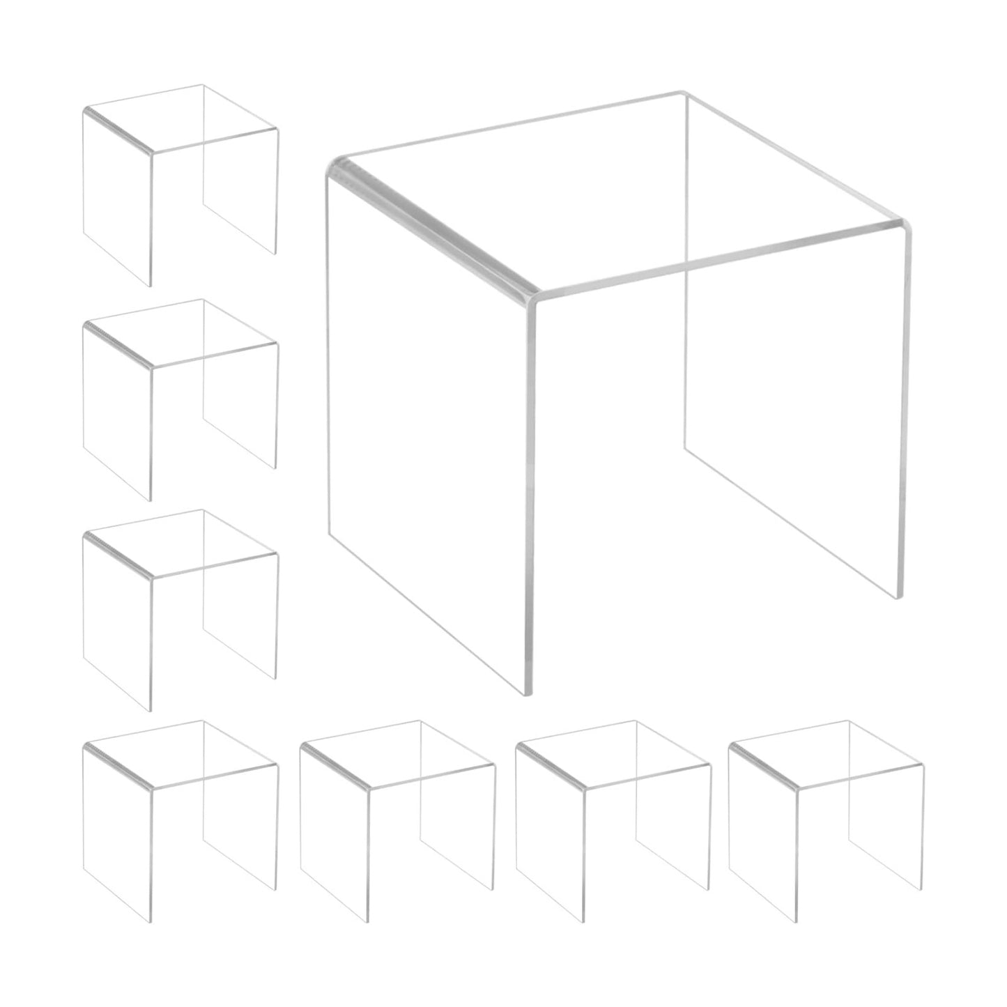 Lightweight Stands for Cupcakes / Clear / 4 x 4 x 4 / Set of 8