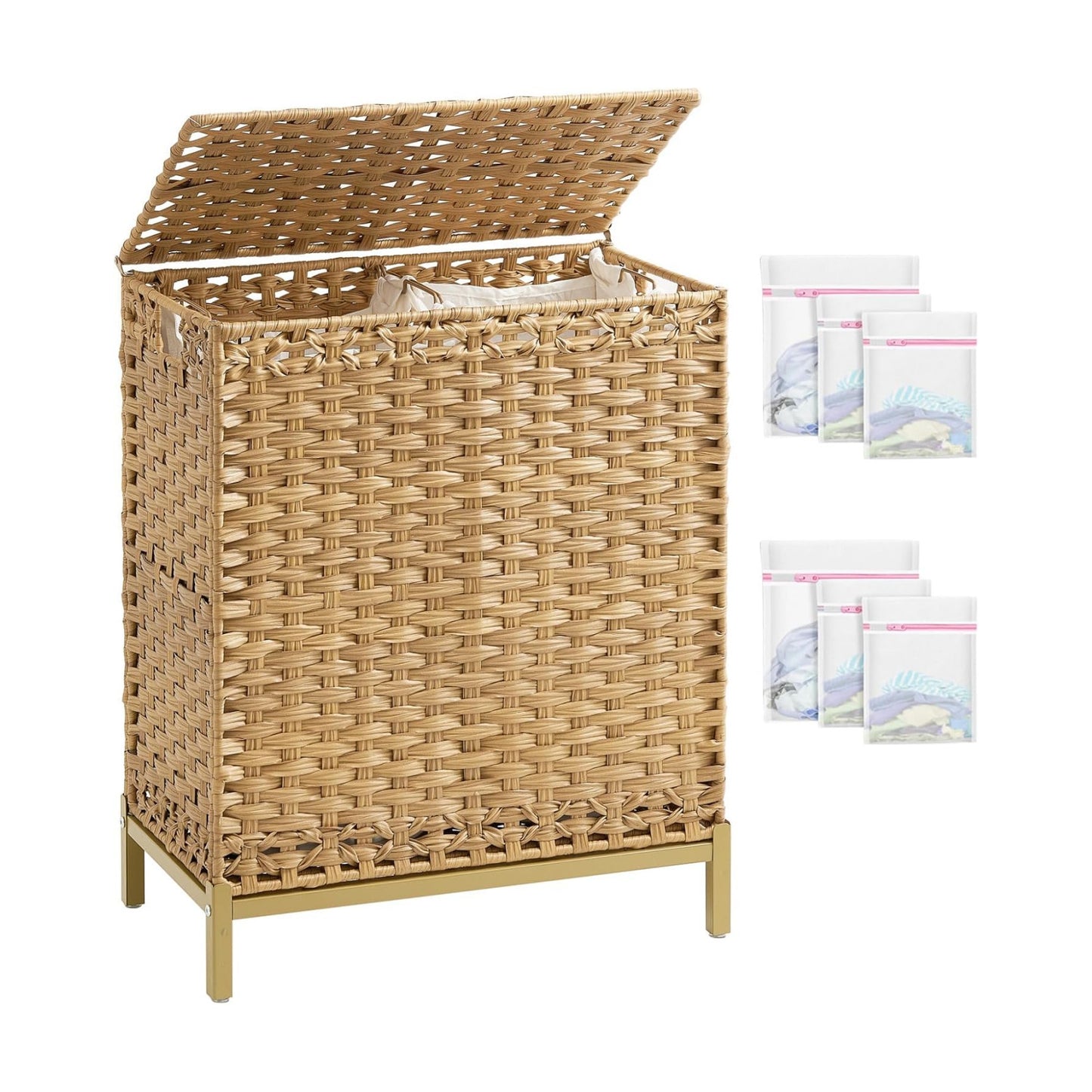 112 L Handwoven Rattan Wicker Laundry Basket / Natural / 112 L - 29.6 Gal
