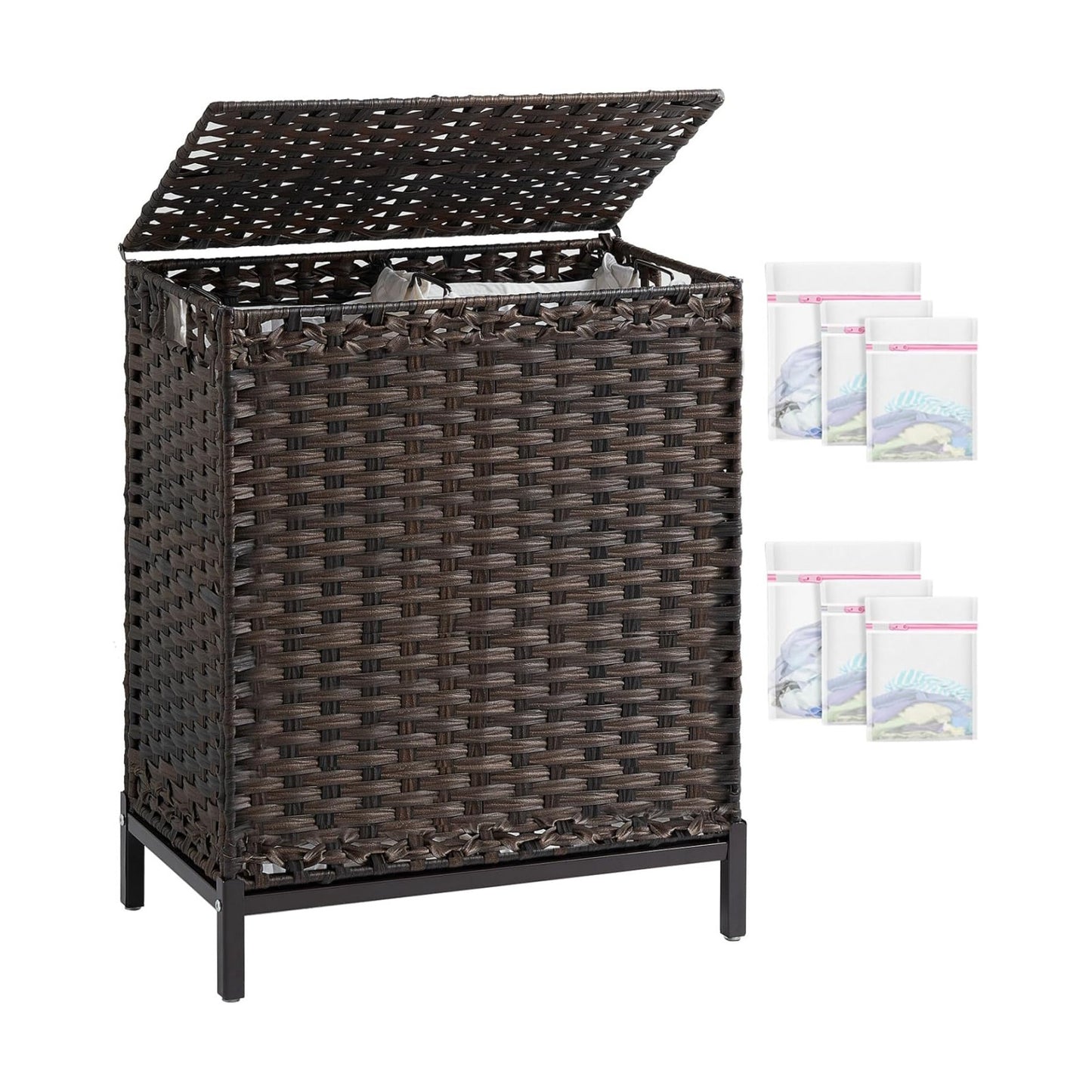 112 L Handwoven Rattan Wicker Laundry Basket / Brown / 112 L - 29.6 Gal