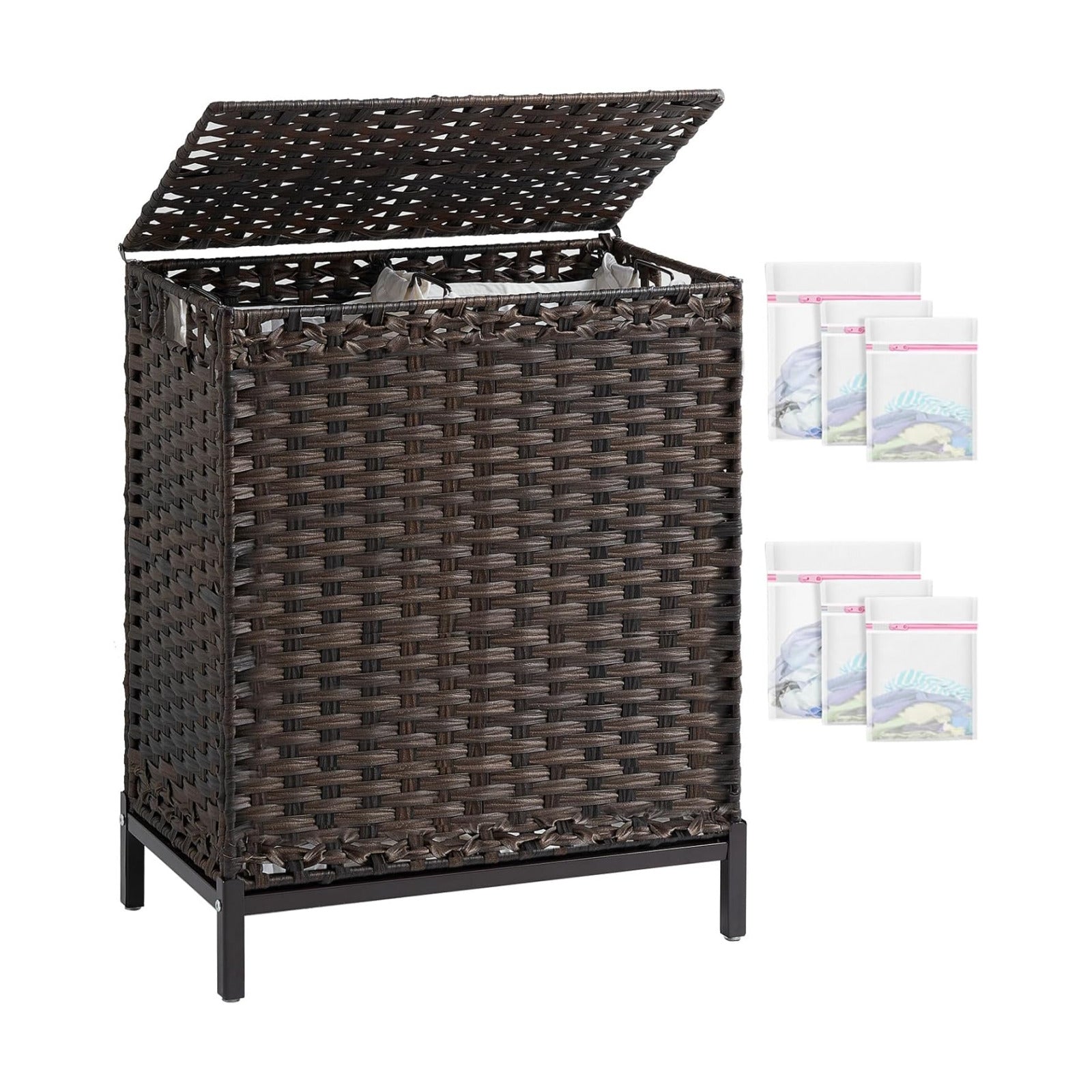 112 L Handwoven Rattan Wicker Laundry Basket / Brown / 112 L - 29.6 Gal