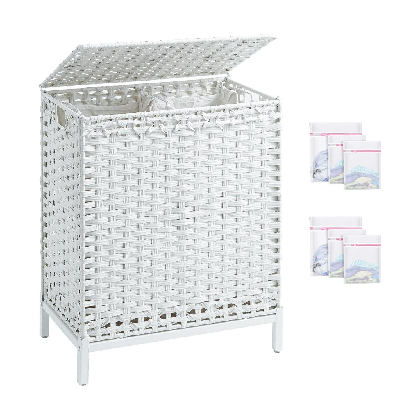 112 L Handwoven Rattan Wicker Laundry Basket / Cloud White / 112 L - 29.6 Gal