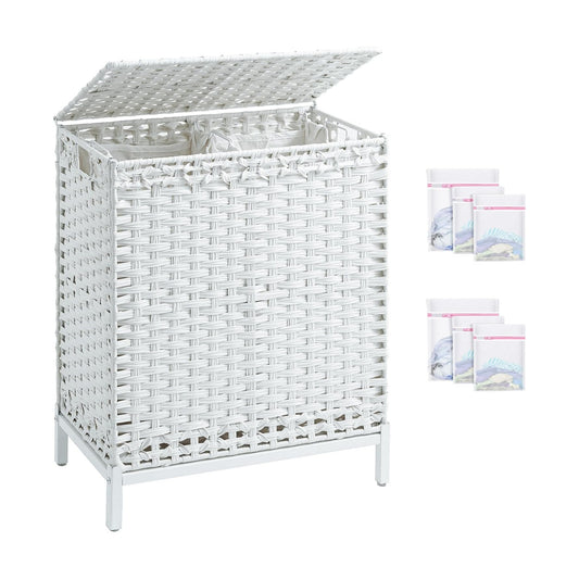 112 L Handwoven Rattan Wicker Laundry Basket / Cloud White / 112 L - 29.6 Gal