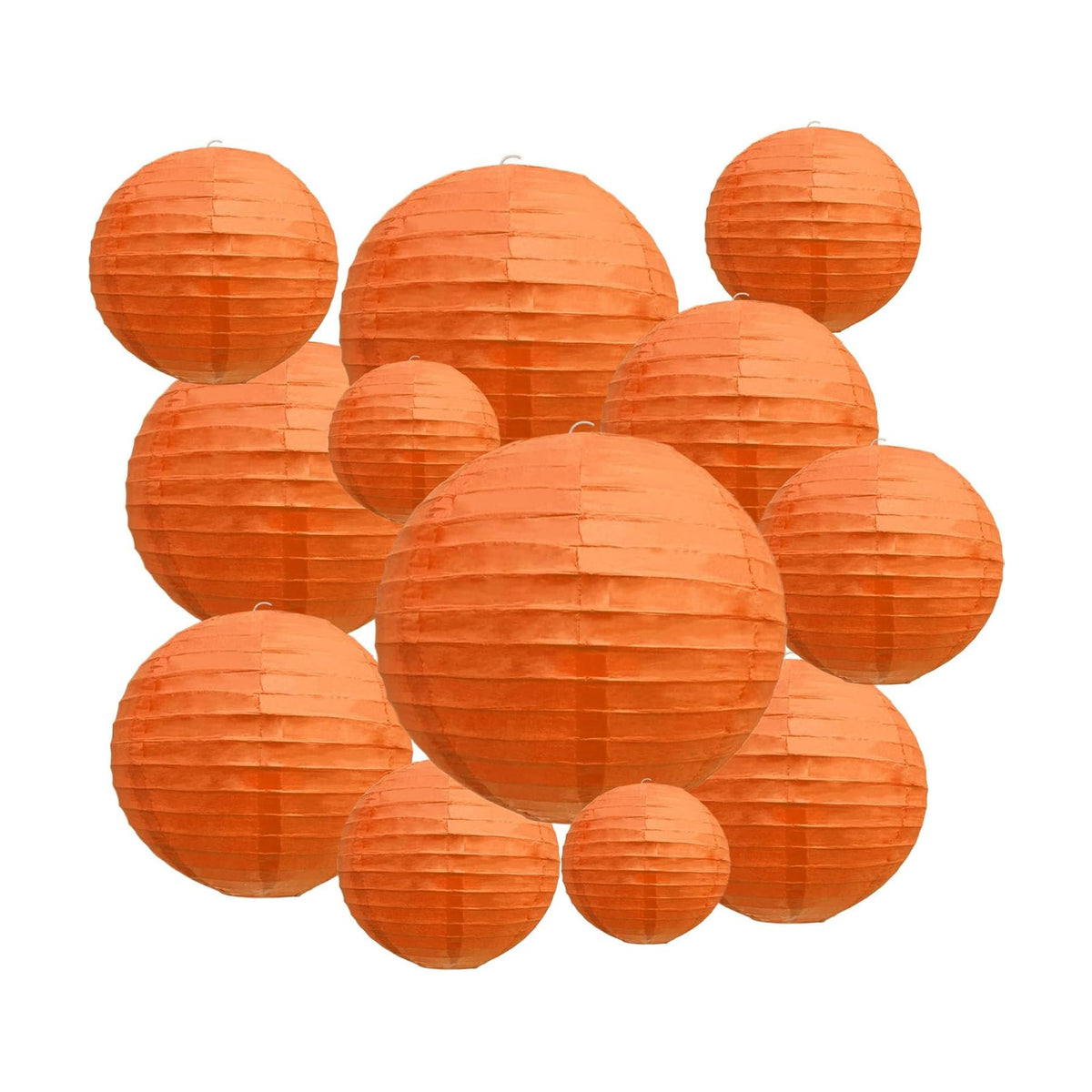 20Pcs Orange Paper Lanterns for Parties, 4” 6” 8” 10” 12” Chinese Asian Hanging Round Paper Lanterns for Birthday Wedding Halloween Christmas Home Decor Party Decor