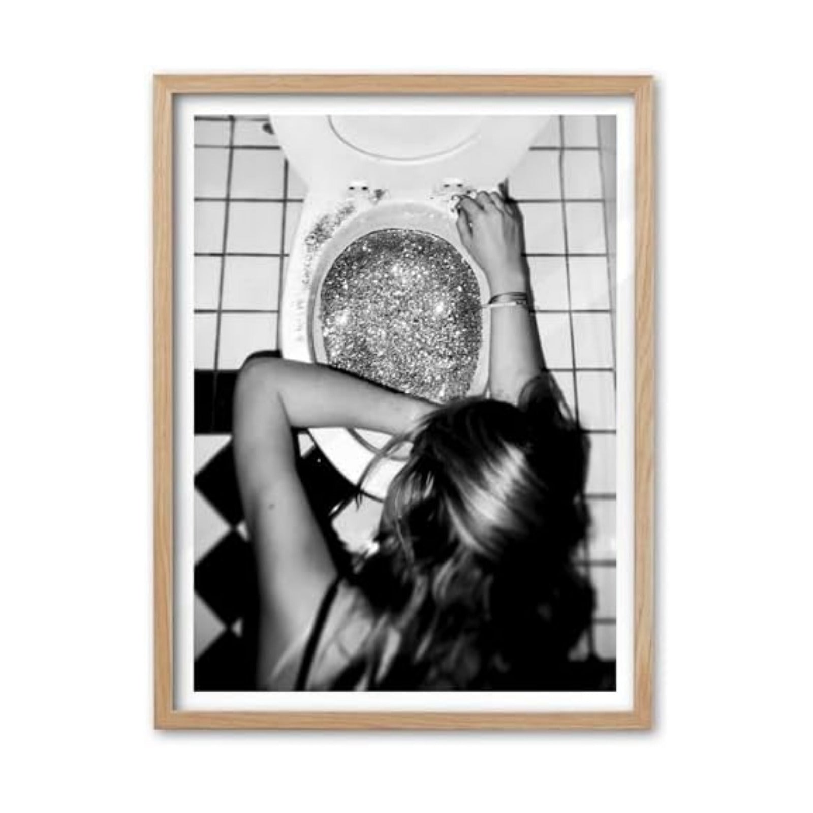 EcoHest 12x16 in After the Disco Party Framed Wall Art for Bathroom