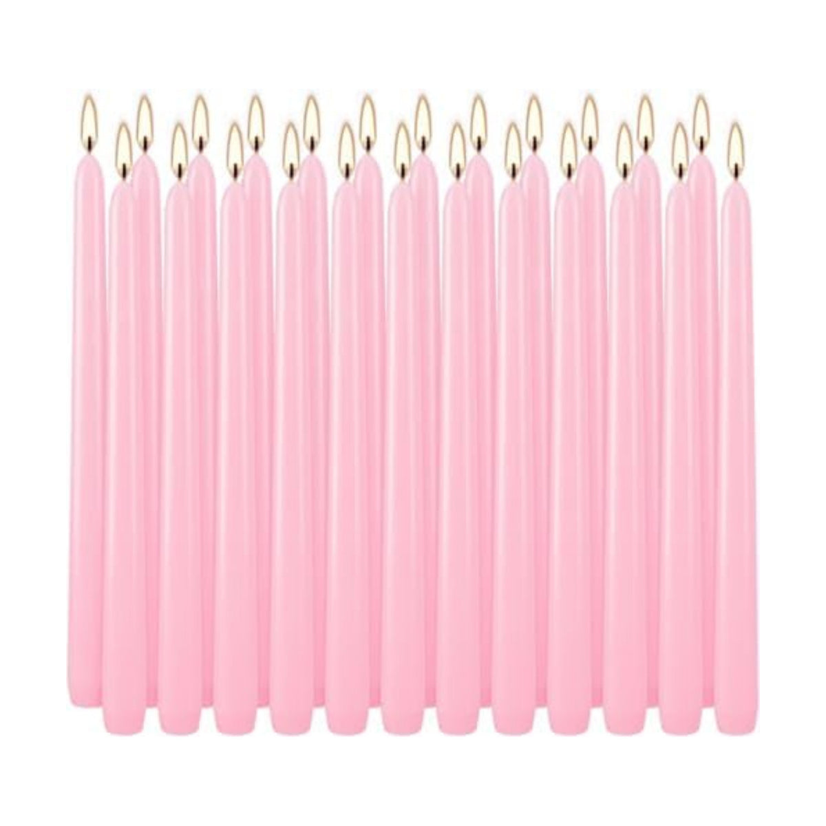 YOROXRG 24 Pack Pink Taper Candles, 7-8 Hours Burn Time, Unscented, Smokeless and Dripless, 0.75 x 10 Inch Dinner Candle Set for Valentine's Day,Household, Wedding, Party and Home Décor Candlesticks