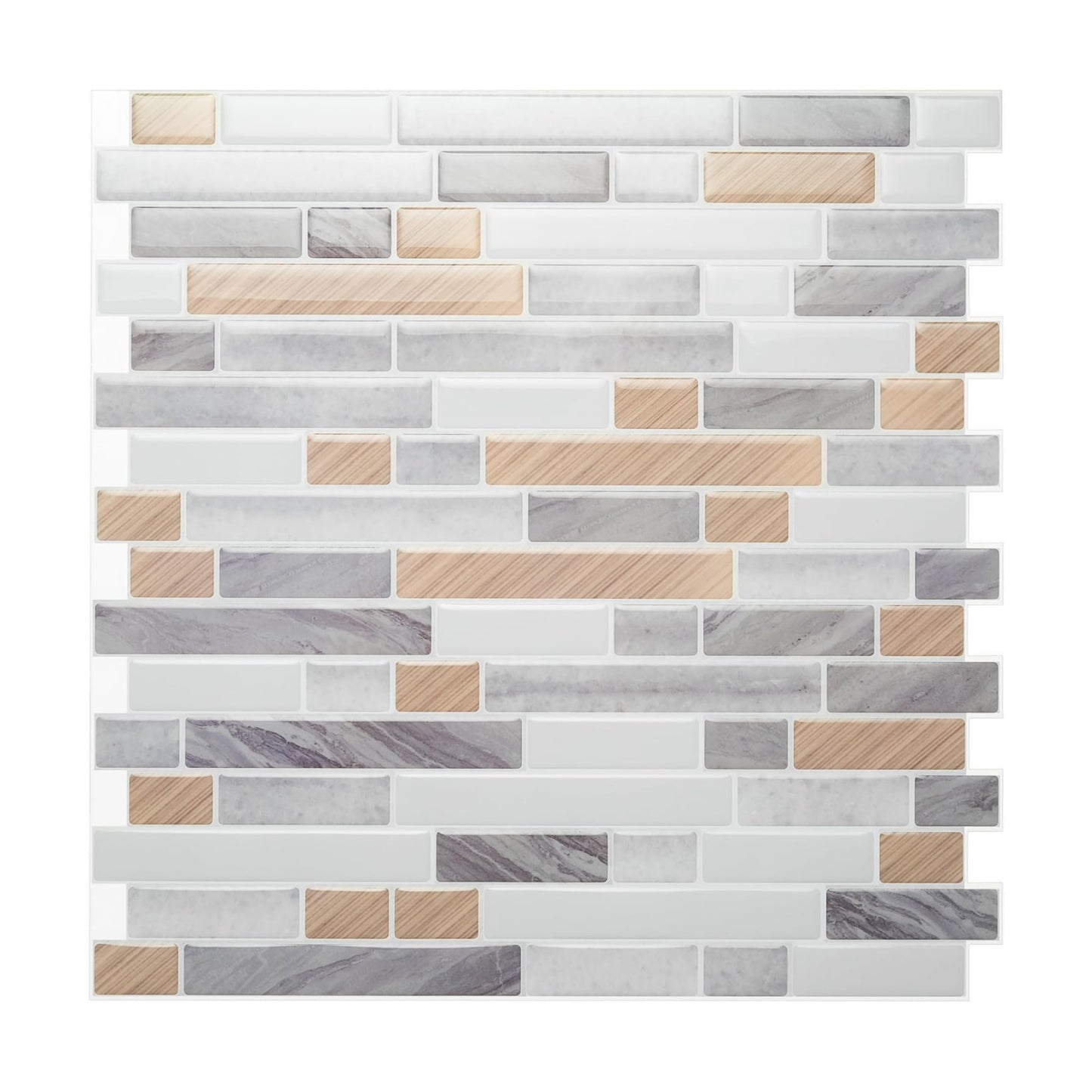 10-Sheet Peel and Stick Backsplash / Wood Grain / 12 x 12 / Set of 10