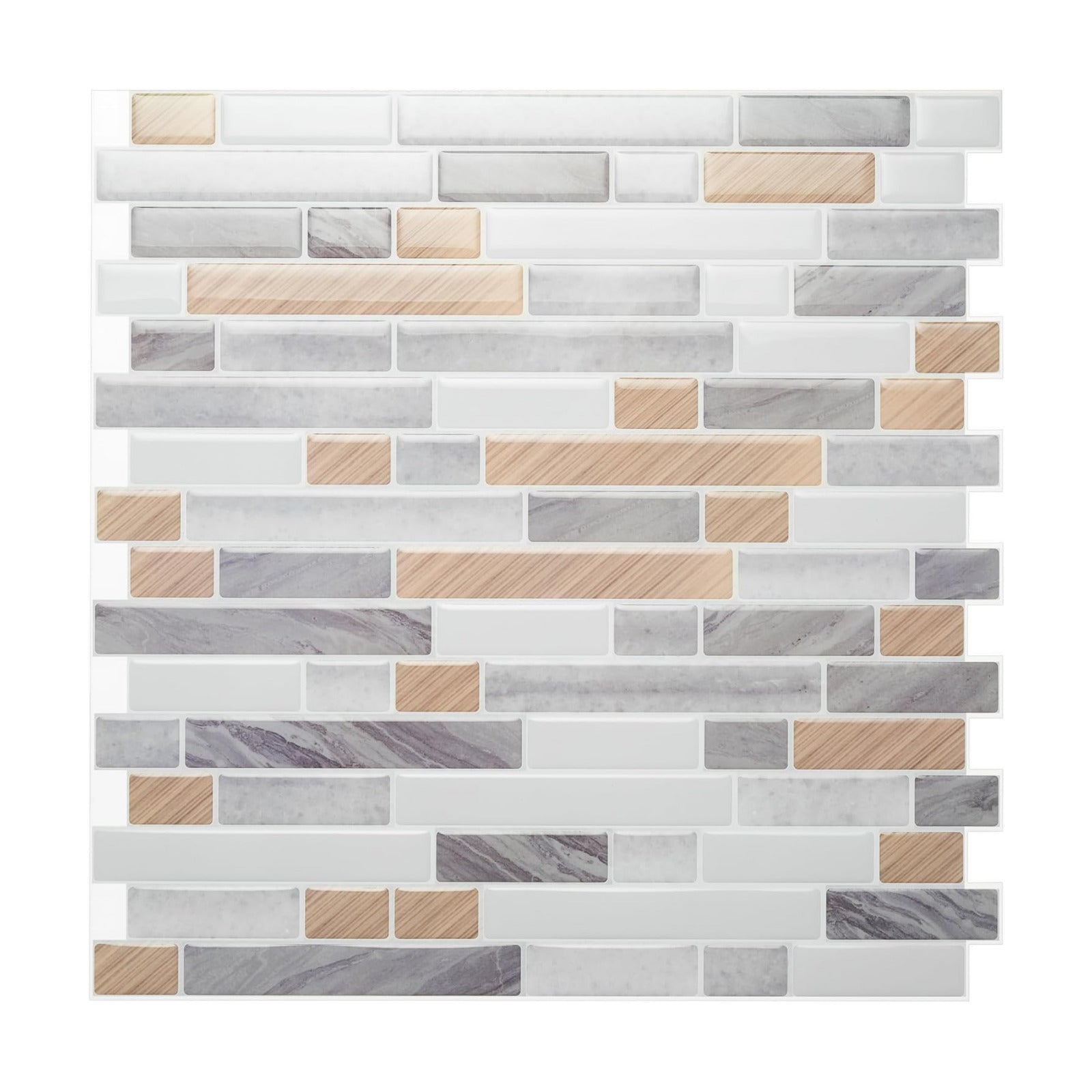 10-Sheet Peel and Stick Backsplash / Wood Grain / 12 x 12 / Set of 10
