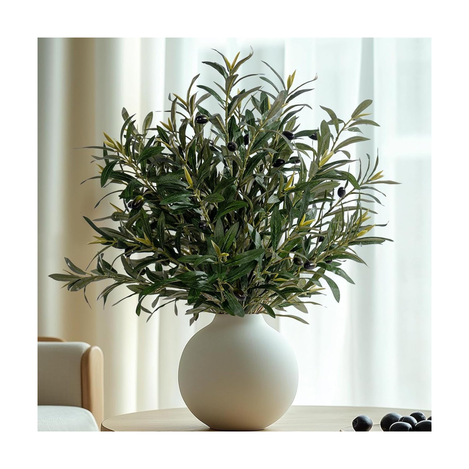 24" Artificial Olive Branches / Silk / Middle / Set of 8