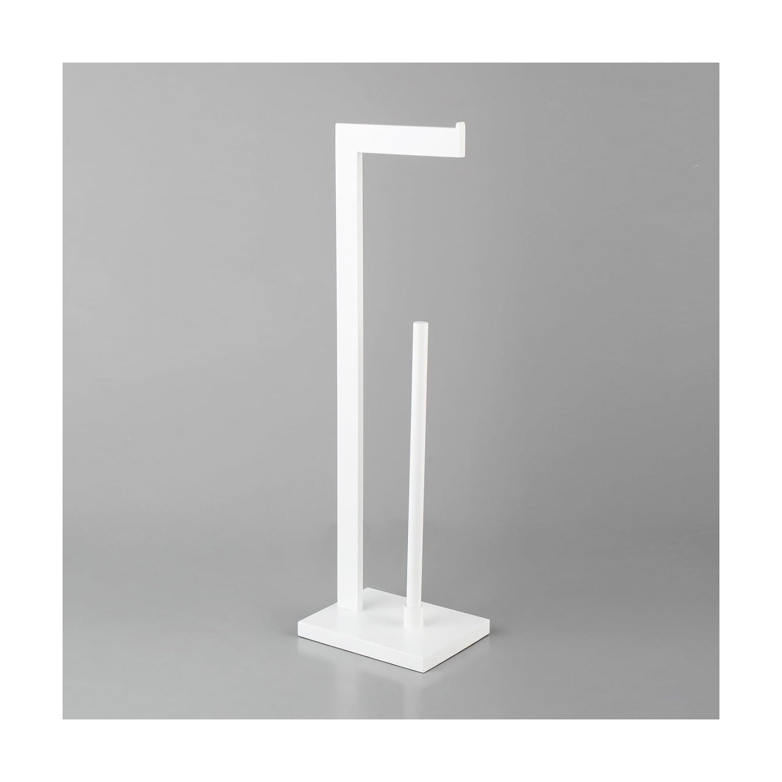 GERZWY SUS 304 Stainless Steel Toilet Paper Stand with Reserve, Free Standing Toilet Paper Holder, White