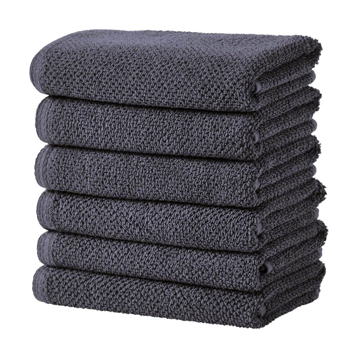 Great Bay Home 100% Cotton 6 Pack 26x16 Hand Towel Set - Absorbent, Quick-Drying, Durable Towels for Bathroom Decor