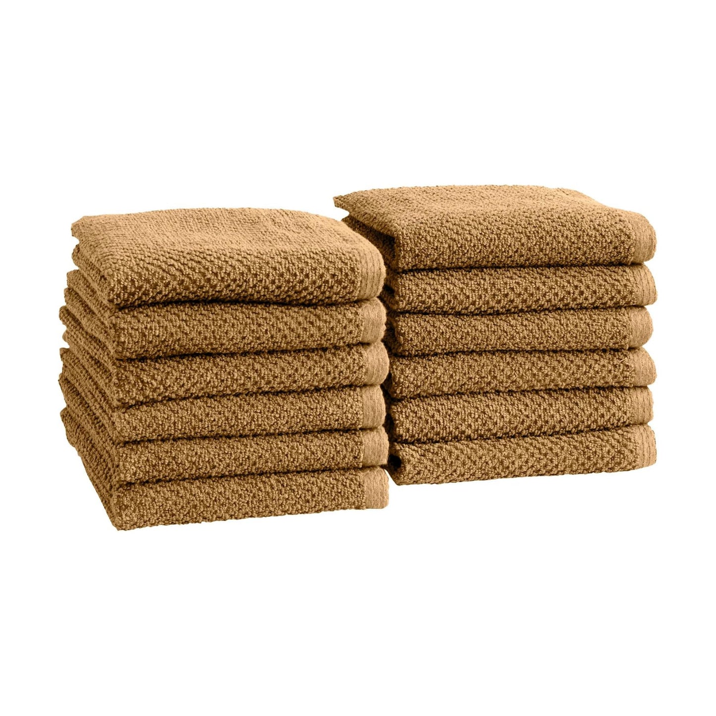 Great Bay Home 100% Cotton 12-Pack 13x13 Wash Cloth - Absorbent, Quick-Drying, Durable Face Towels for Bathroom Decor