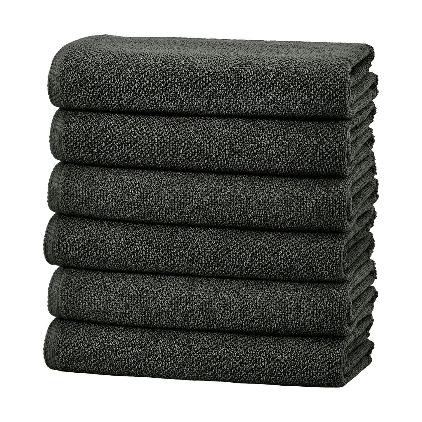 Great Bay Home 100% Cotton 6 Pack 26x16 Hand Towel Set - Absorbent, Quick-Drying, Durable Towels for Bathroom Decor