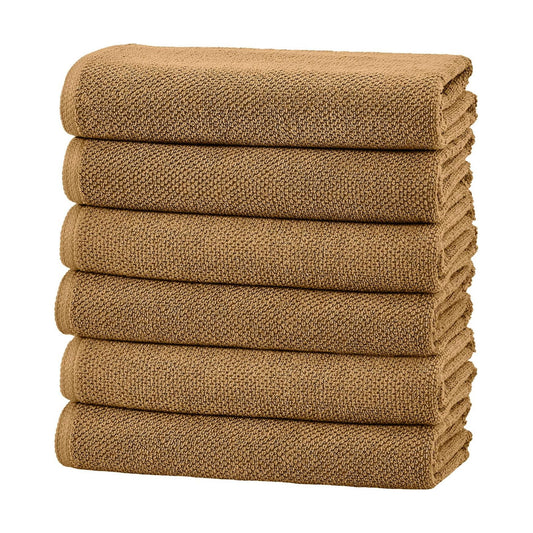Great Bay Home 100% Cotton 6 Pack 26x16 Hand Towel Set - Absorbent, Quick-Drying, Durable Towels for Bathroom Decor