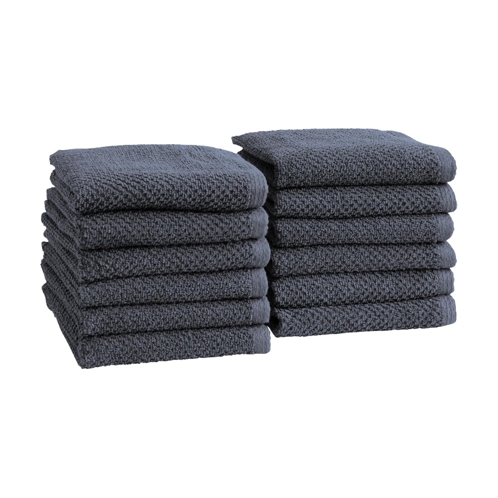Great Bay Home 100% Cotton 12-Pack 13x13 Wash Cloth - Absorbent, Quick-Drying, Durable Face Towels for Bathroom Decor