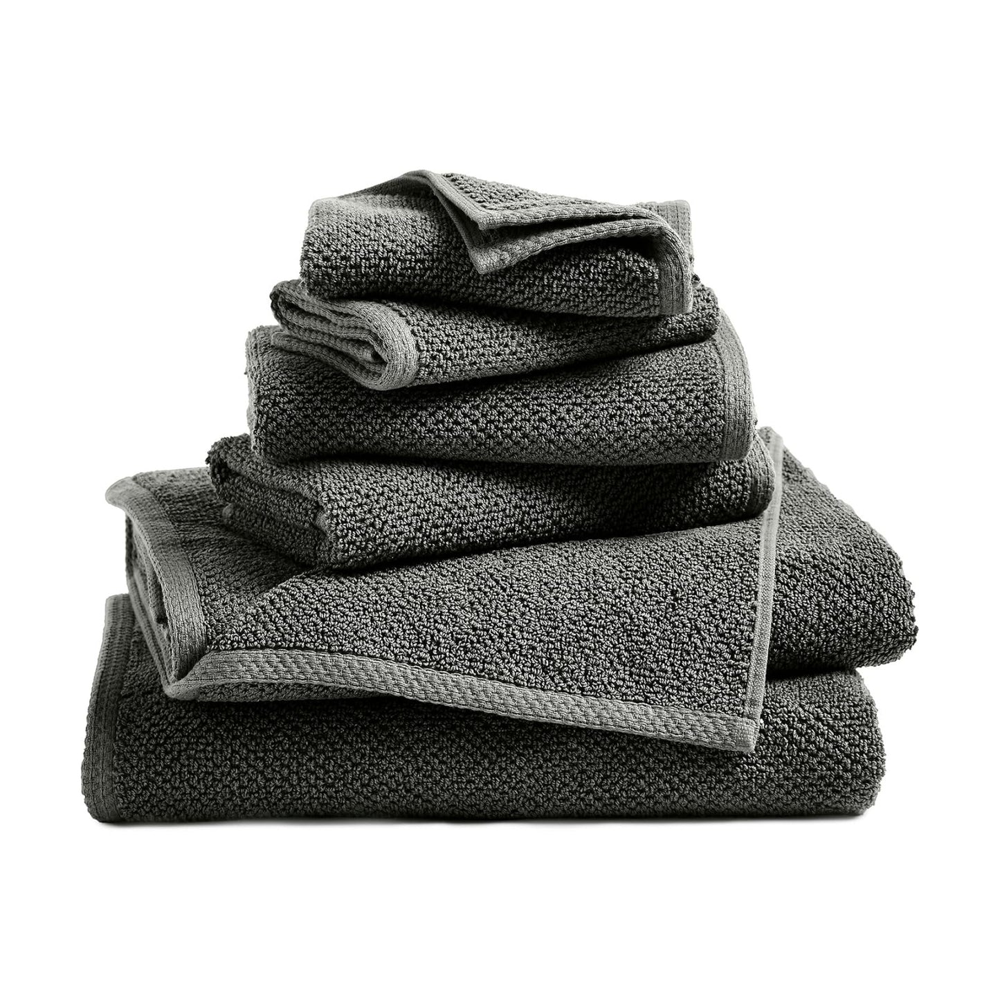 Great Bay Home 100% Cotton 6 Piece Towel Set - Absorbent, Quick-Drying, Durable Bath Towels for Bathroom Decor