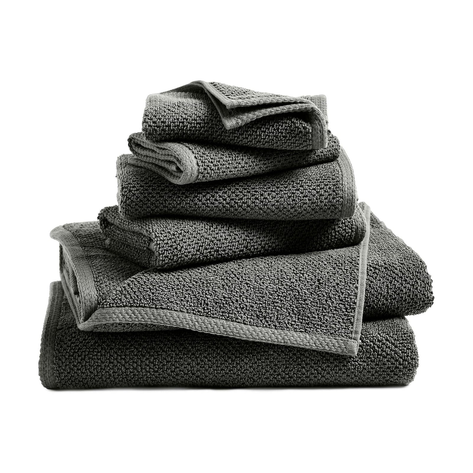 Great Bay Home 100% Cotton 6 Piece Towel Set - Absorbent, Quick-Drying, Durable Bath Towels for Bathroom Decor