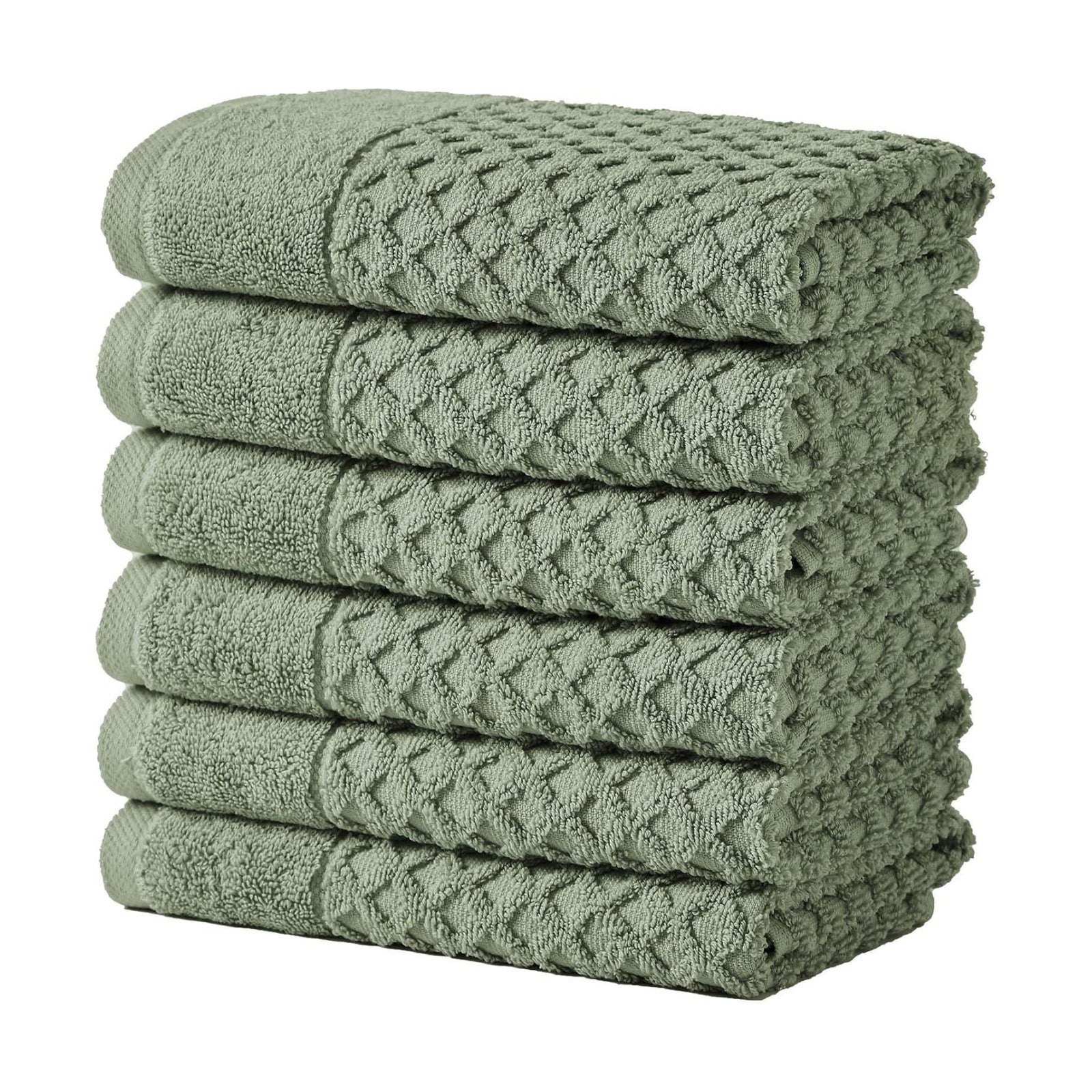 Great Bay Home Hand Towels - 100% Cotton 6 Pack 26x16 Hand Towel Set - Absorbent, Durable, Quick-Dry Towels for