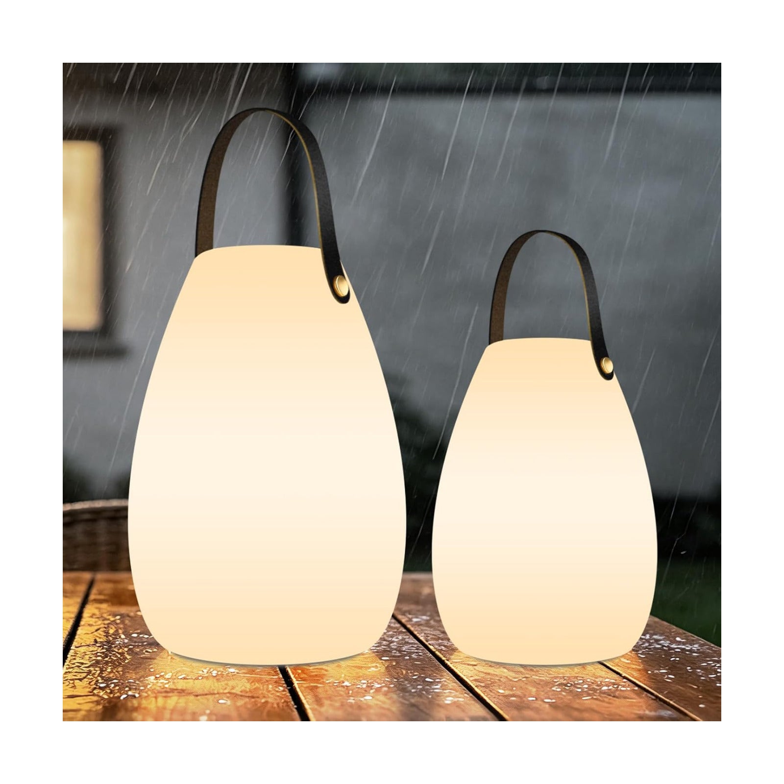 uuffoo 2 Pack Rechargeable Portable Table Lamp with Remote | Cordless RGB Lantern, Decorative LED Night Light, IP44