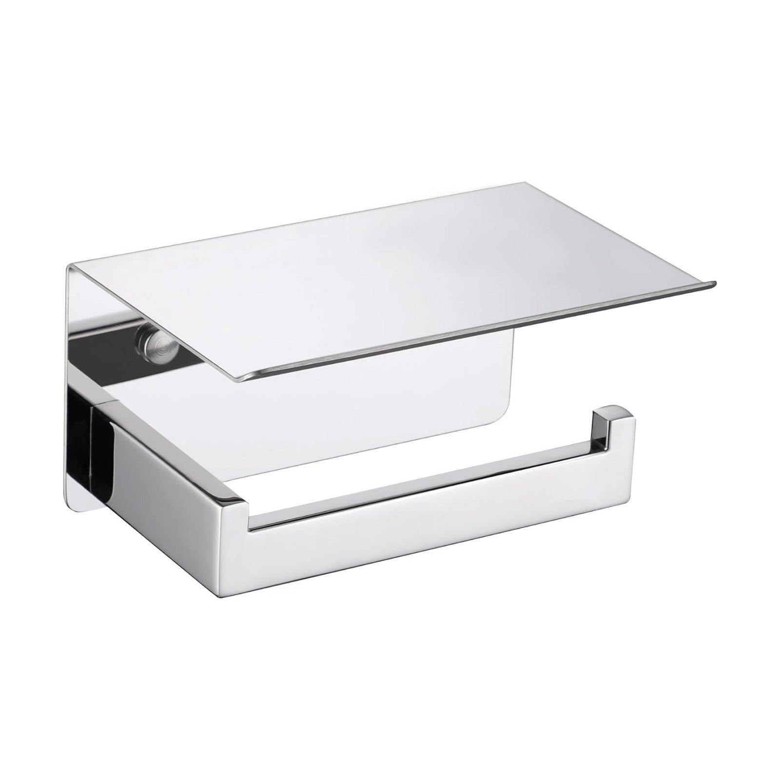 LANC Chrome Toilet Paper Holder with Shelf, Toilet Paper Roll Holder with Shelf for Bathroom Washroom Wall Mounted, 304