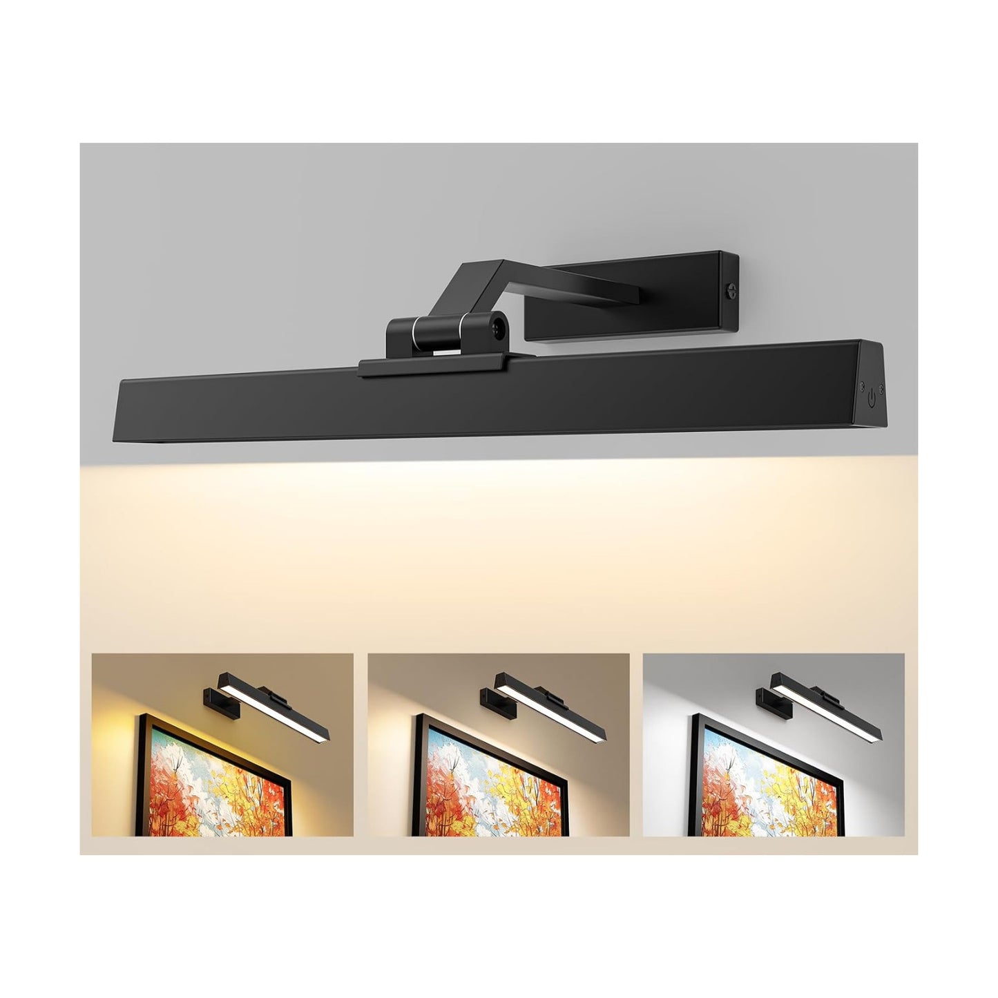 Picture Lights for Wall, Battery Operated Picture Light 16in Gallery Light for Paintings CCT Dimmable Recharging