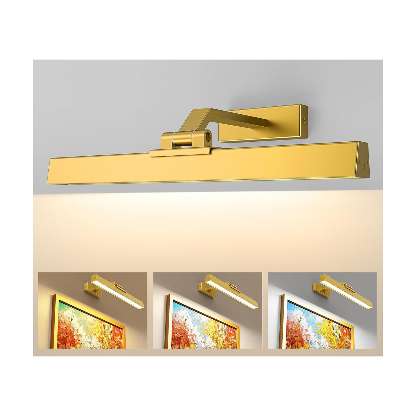 Picture Lights Wall Light 16in CCT Gallery Light | Battery Operated, Timer, Remote Control, Adjustable Brightness, Long