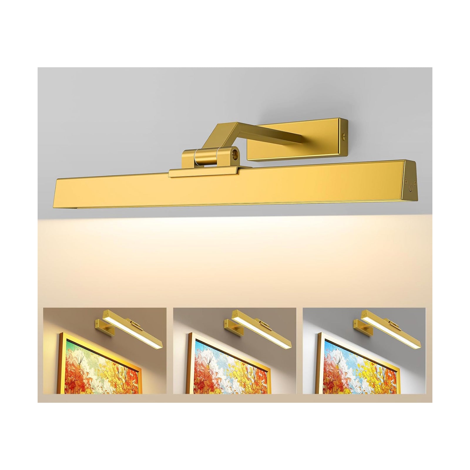Picture Lights Wall Light 16in CCT Gallery Light | Battery Operated, Timer, Remote Control, Adjustable Brightness, Long