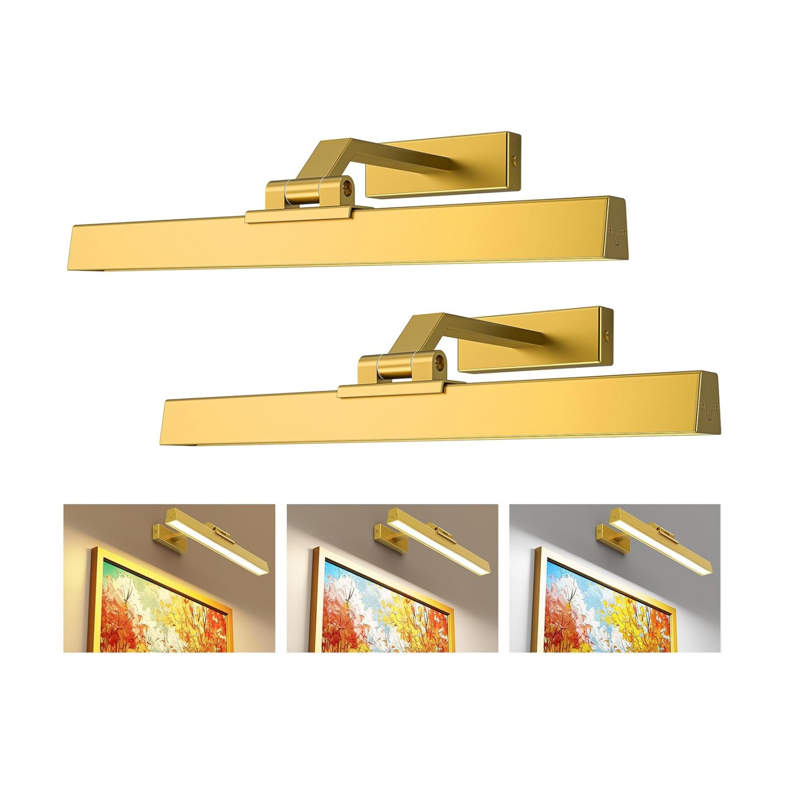 Picture Lights for Wall Battery Operated Picture Light 16in Art Light CCT | Recharging Battery Dimmable Wall Light with