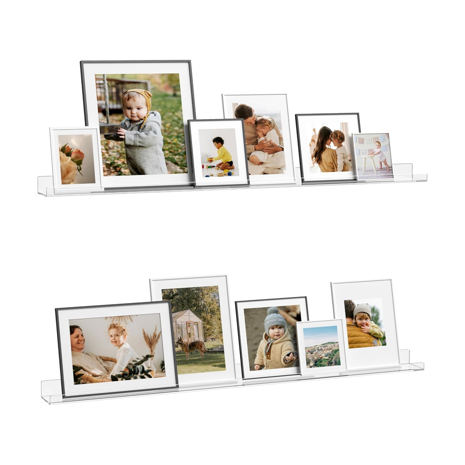 48 Inches Clear Acrylic Floating Shelves Wall, Bookshelf for Kids, Nursery Book Shelves, Magazine Rack, Picture Ledge