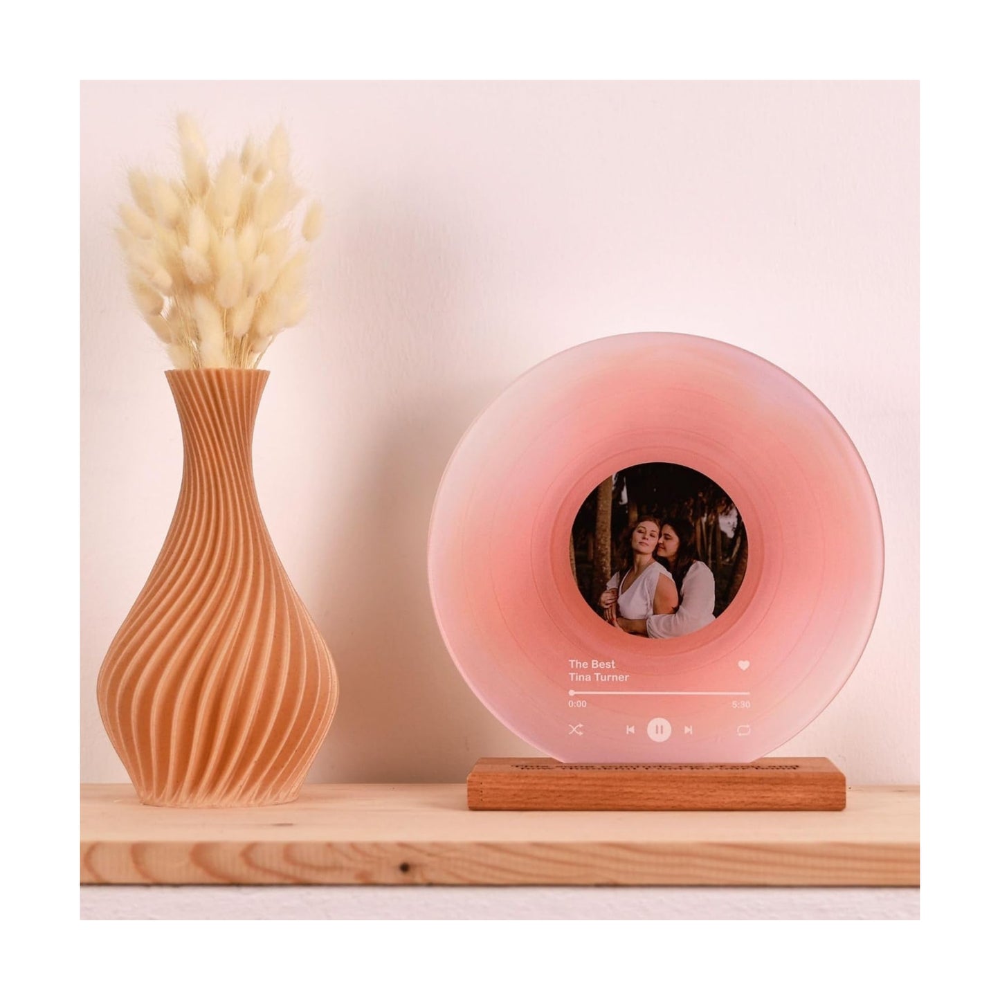 bonibom Personalized Vinyl Record with Photo - Custom Acrylic Song Plaque - Unique Gifts for Anniversary, Wedding