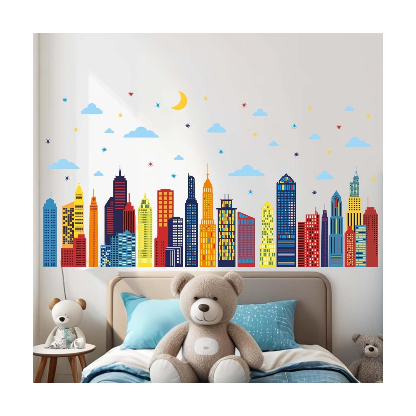 Colorful City Skyline Wall Stickers / Large