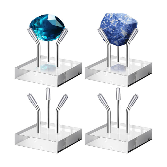 Clear Acrylic Display Stand / 1.6 x 1.6 x 1.6 / Silver / Set of 4